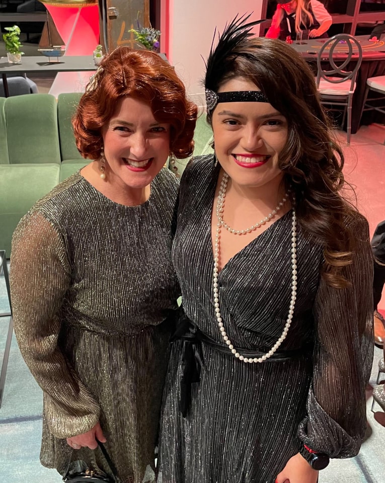 Employees dressed up for fun event at work