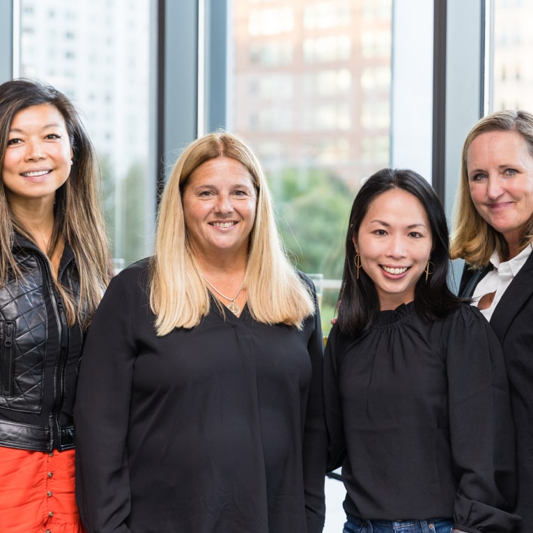 Employees smiling at work