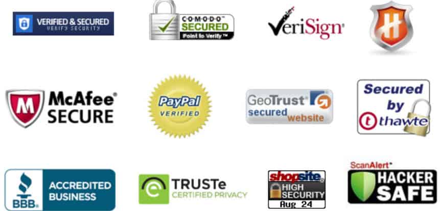 Scam sites use recognizable security seals to gain visitor trust