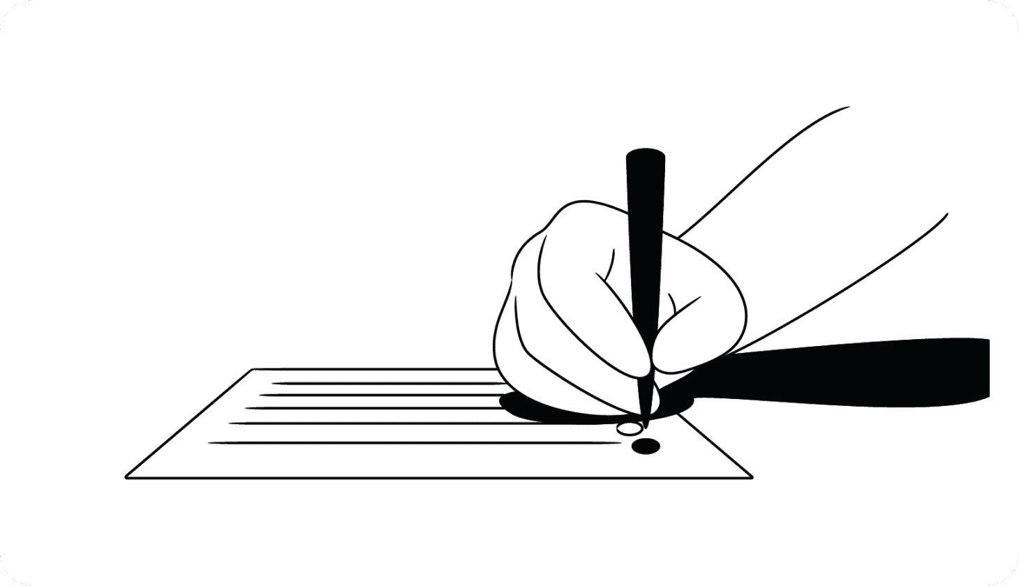 Victim of fraud - lead illustration Illustration of a checklist being checked off by a person holding a pen