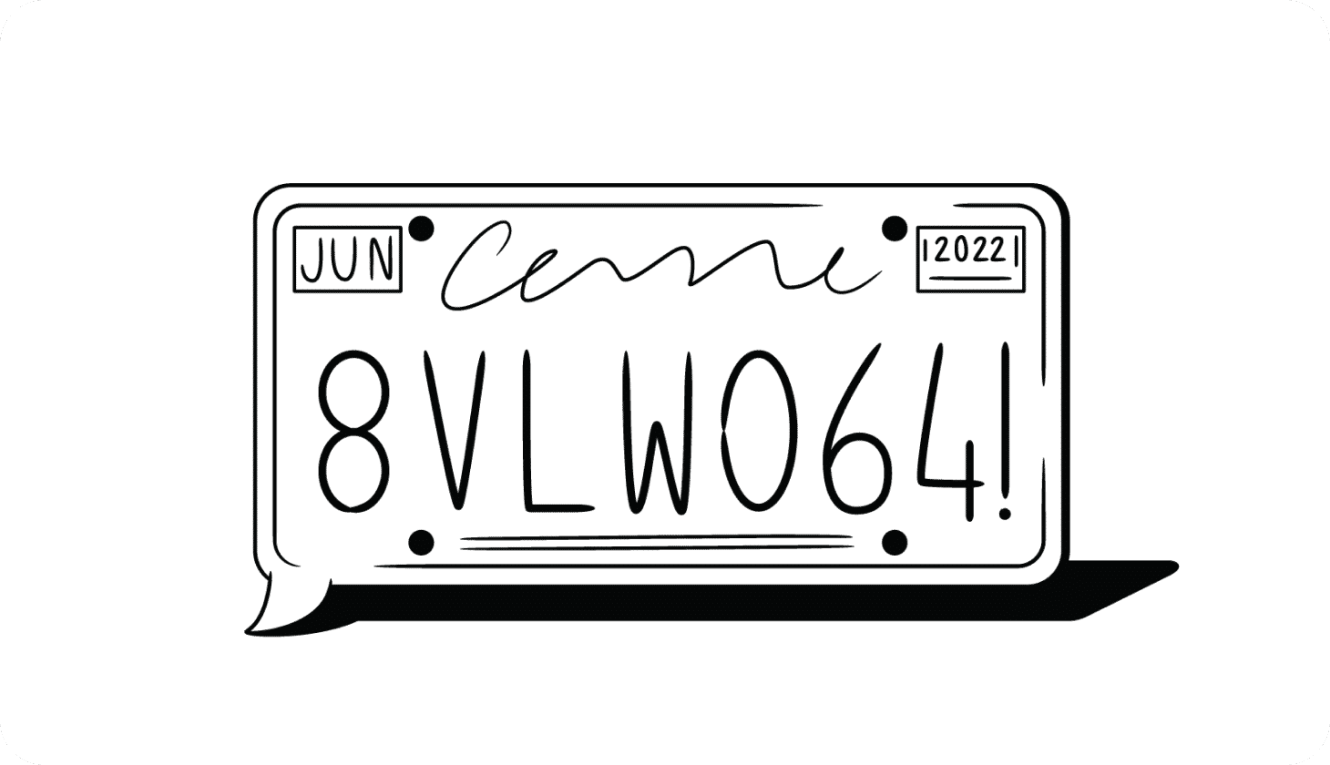 An illustration of a vehicle license plate