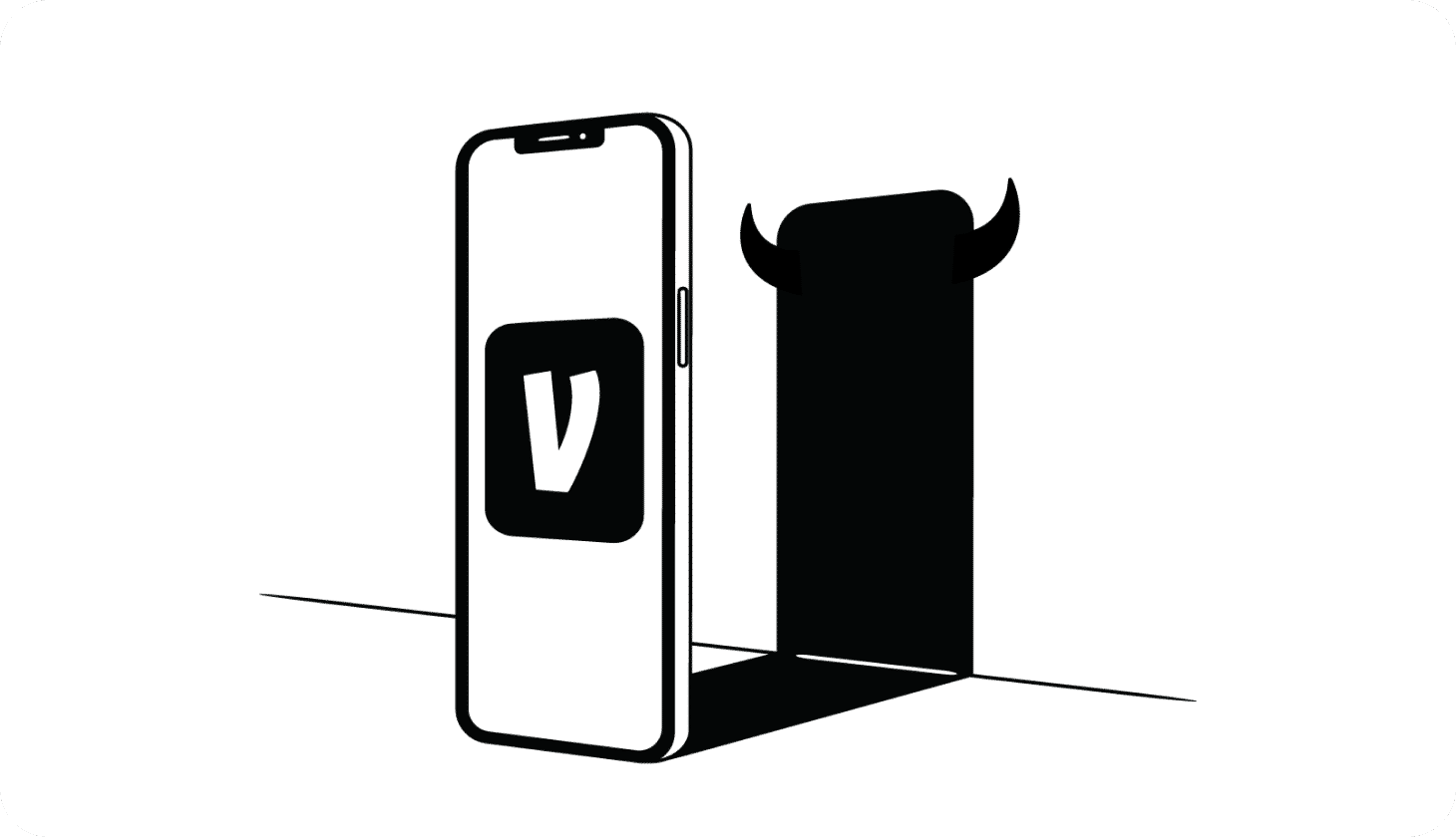 An illustration of an upright phone displaying the Venmo logo