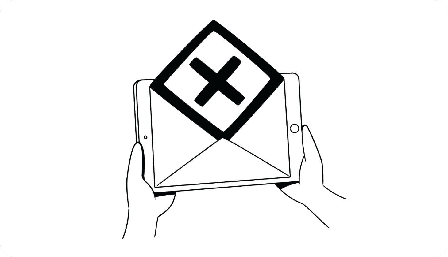 How does email get hacked - Header image Illustration of a tablet with a letter coming out of the screen