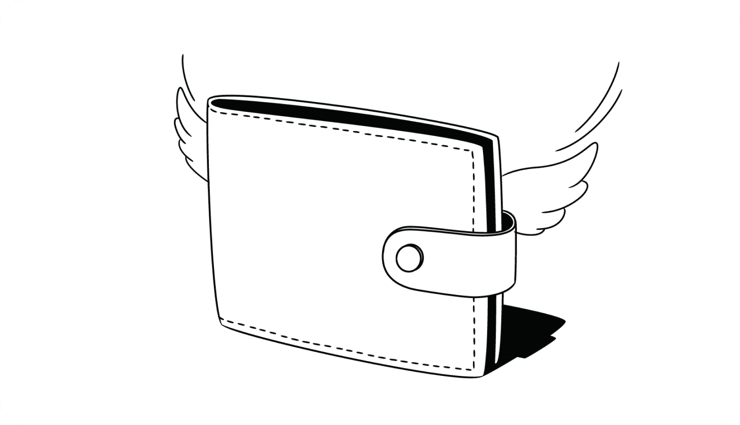 An illustration of a wallet with wings