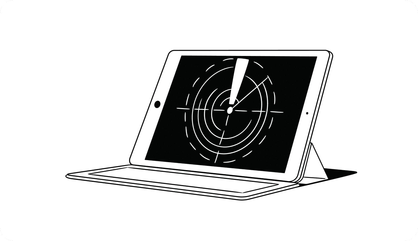 An illustration of a radar interface on a tablet
