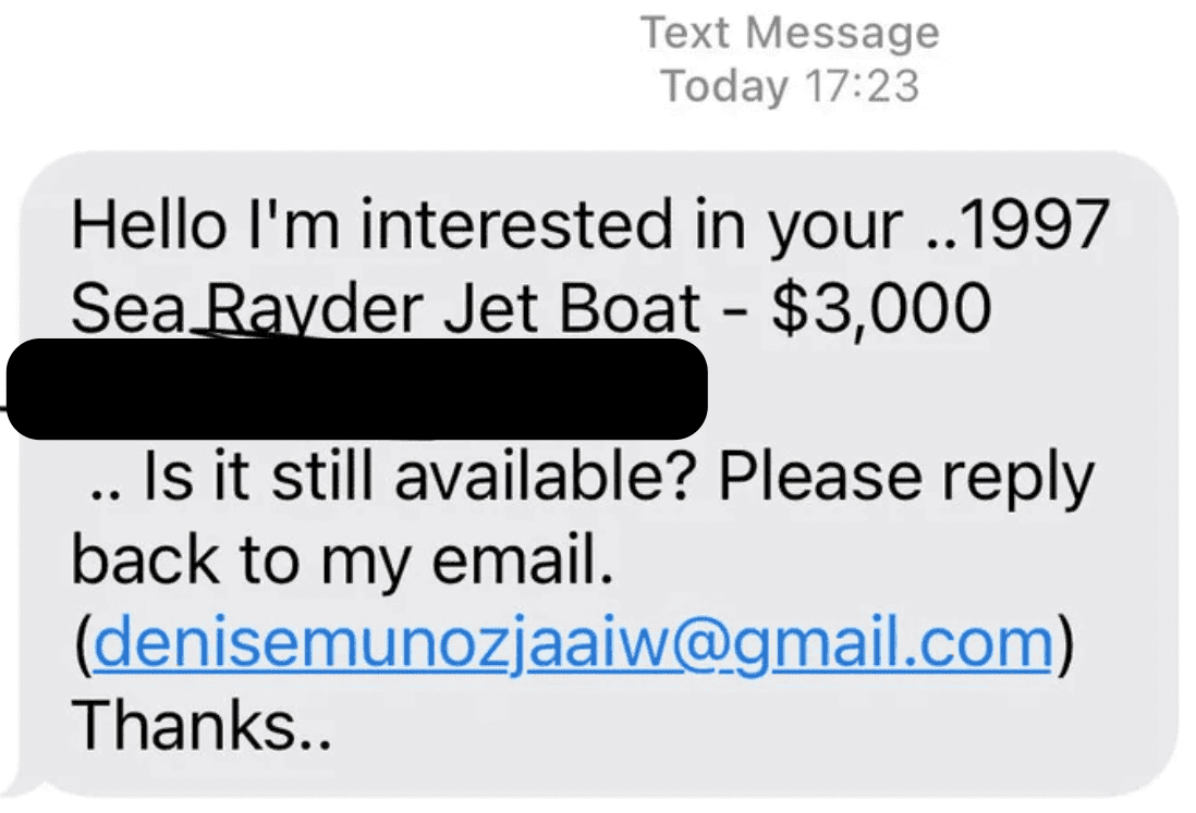 Craigslist text scam