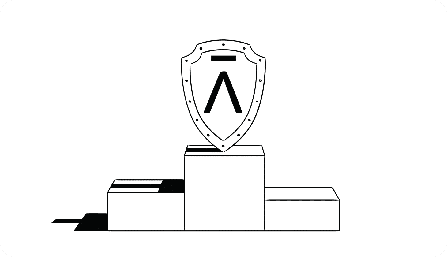 Illustration of the Aura logo at the top of a podium