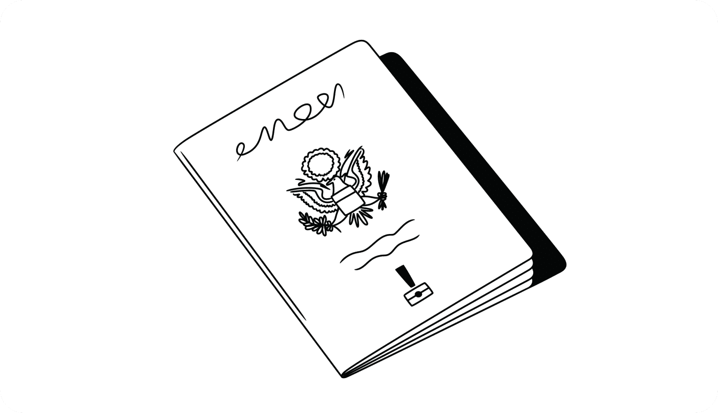 Stolen birth certificate - lead illustration An illustration showing a birth certificate with a warning sign on it