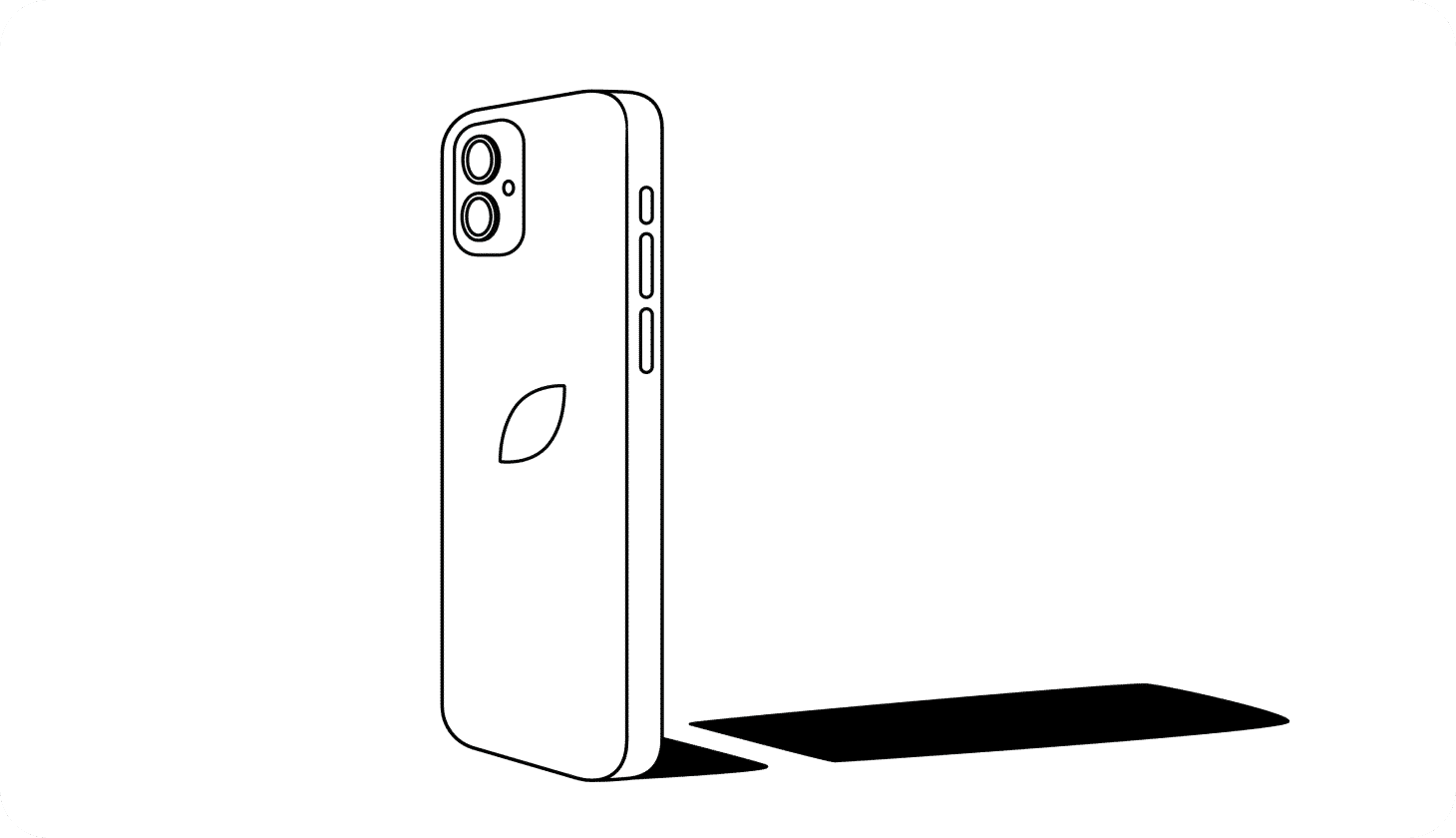 An illustration of an upright phone with an exclamation for a shadow