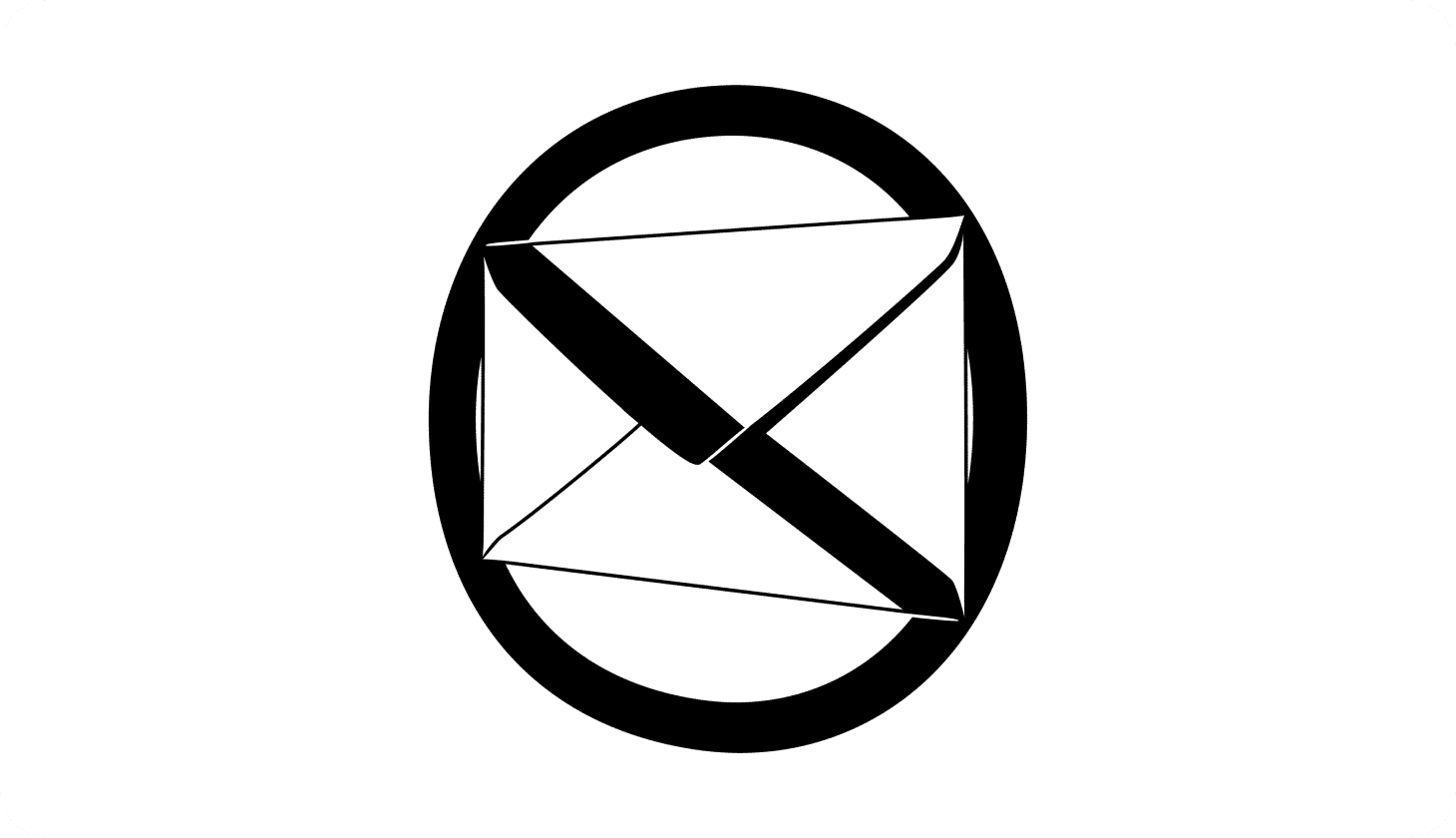 Illustration showing the prohibition sign on an email icon