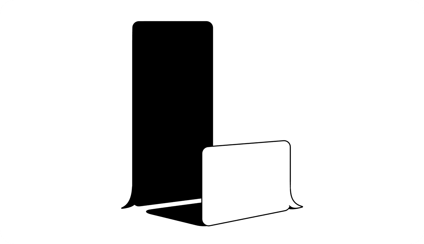 Illustration of a text message bubble casting a shadow in the shape of an exclamation mark. 