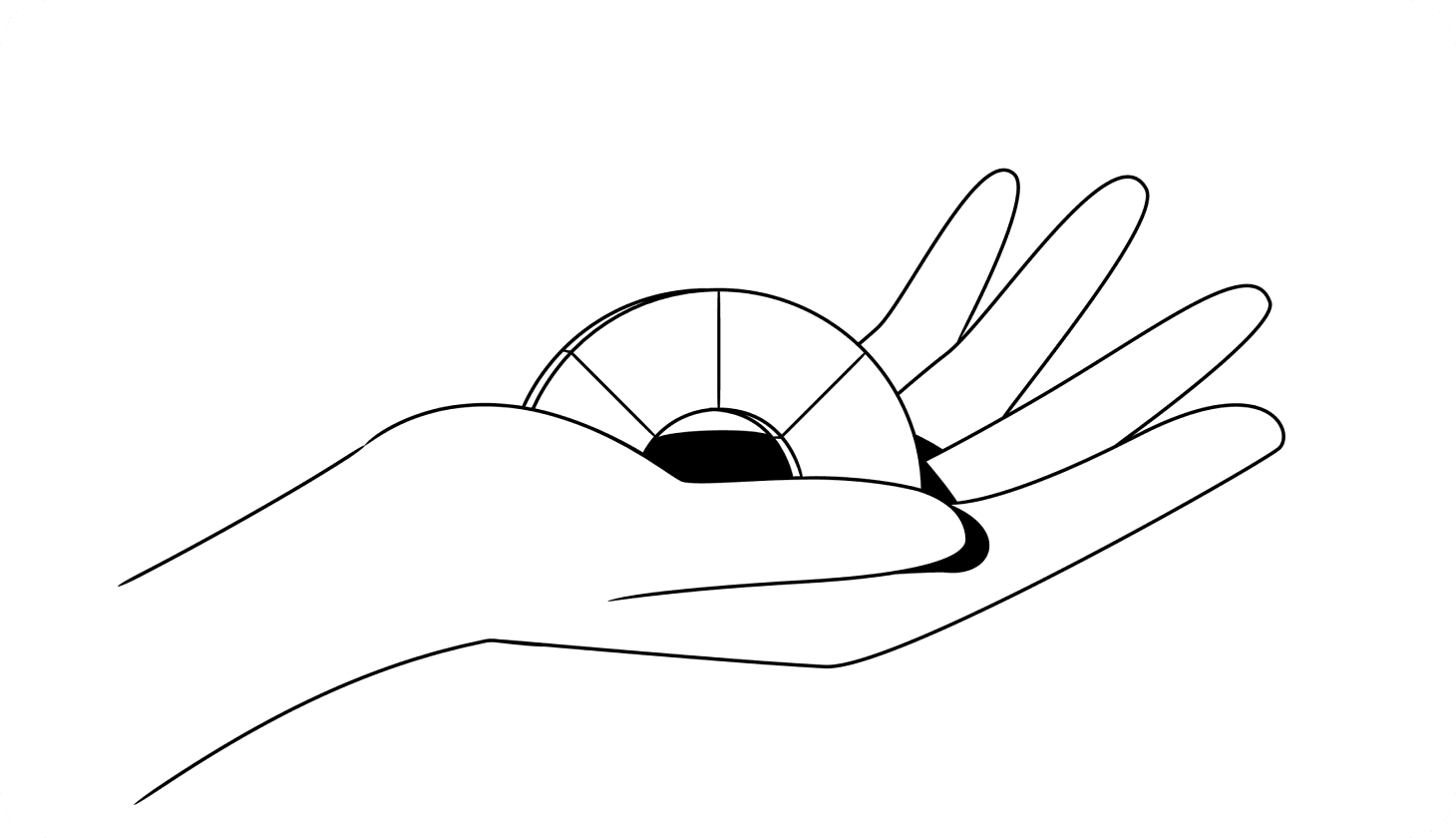An illustration of a hand holding a credit score