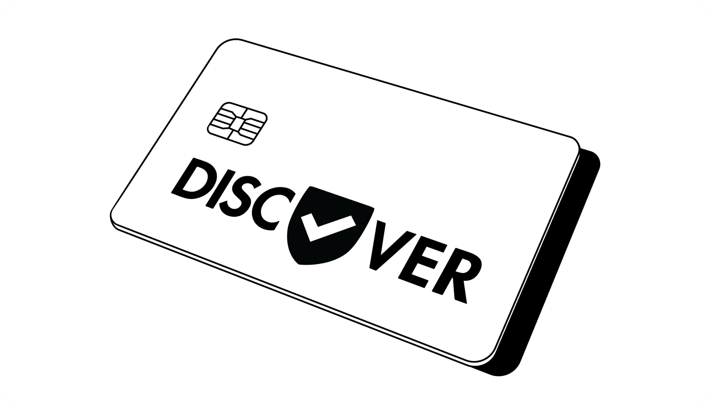 An illustration of the Discover logo on a credit card