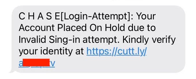 An example of a fake text message claiming that your account has been suspended. Source: Reddit