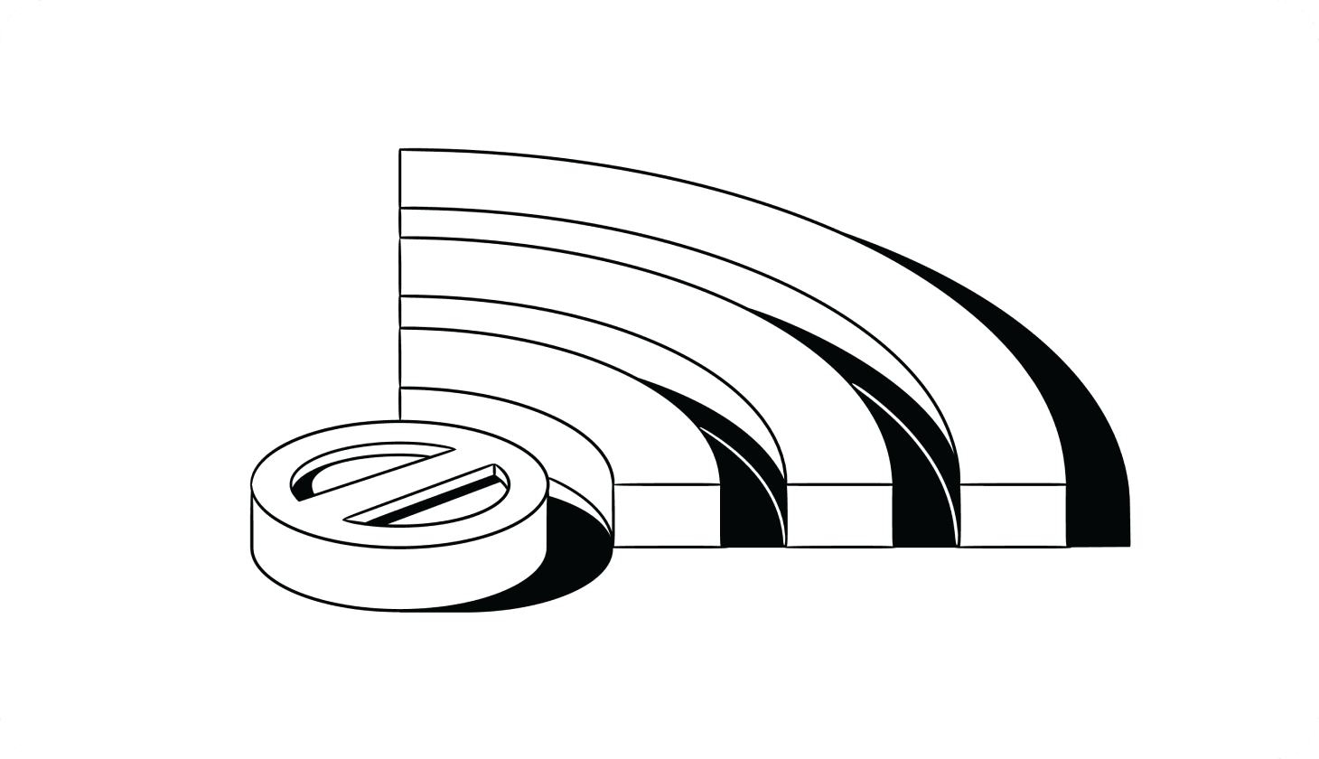 How to control internet access at home - lead illustration Illustration of a Wi-Fi signal