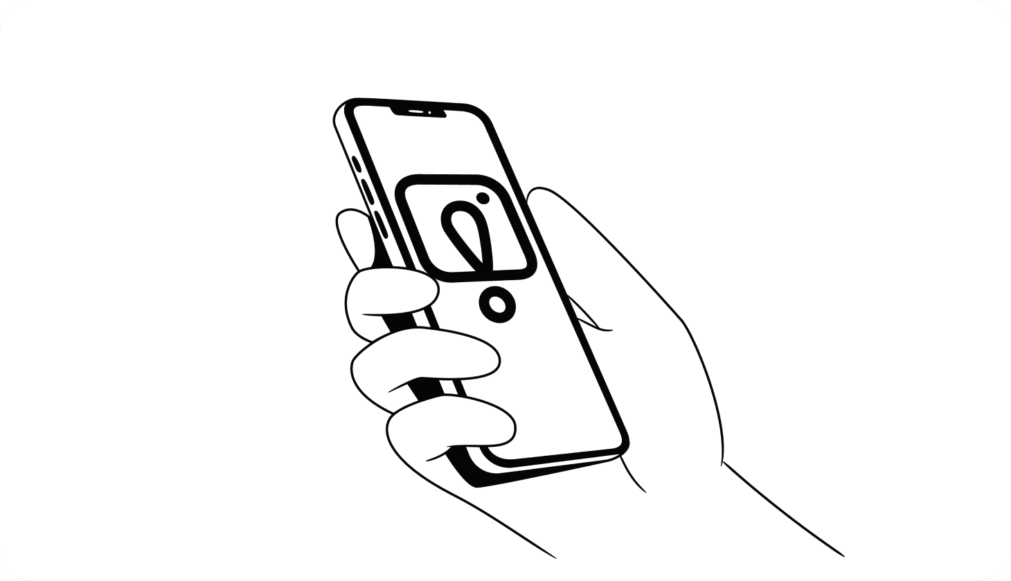 TikTok parental controls - lead illustration An illustration of a hand holding up a phone