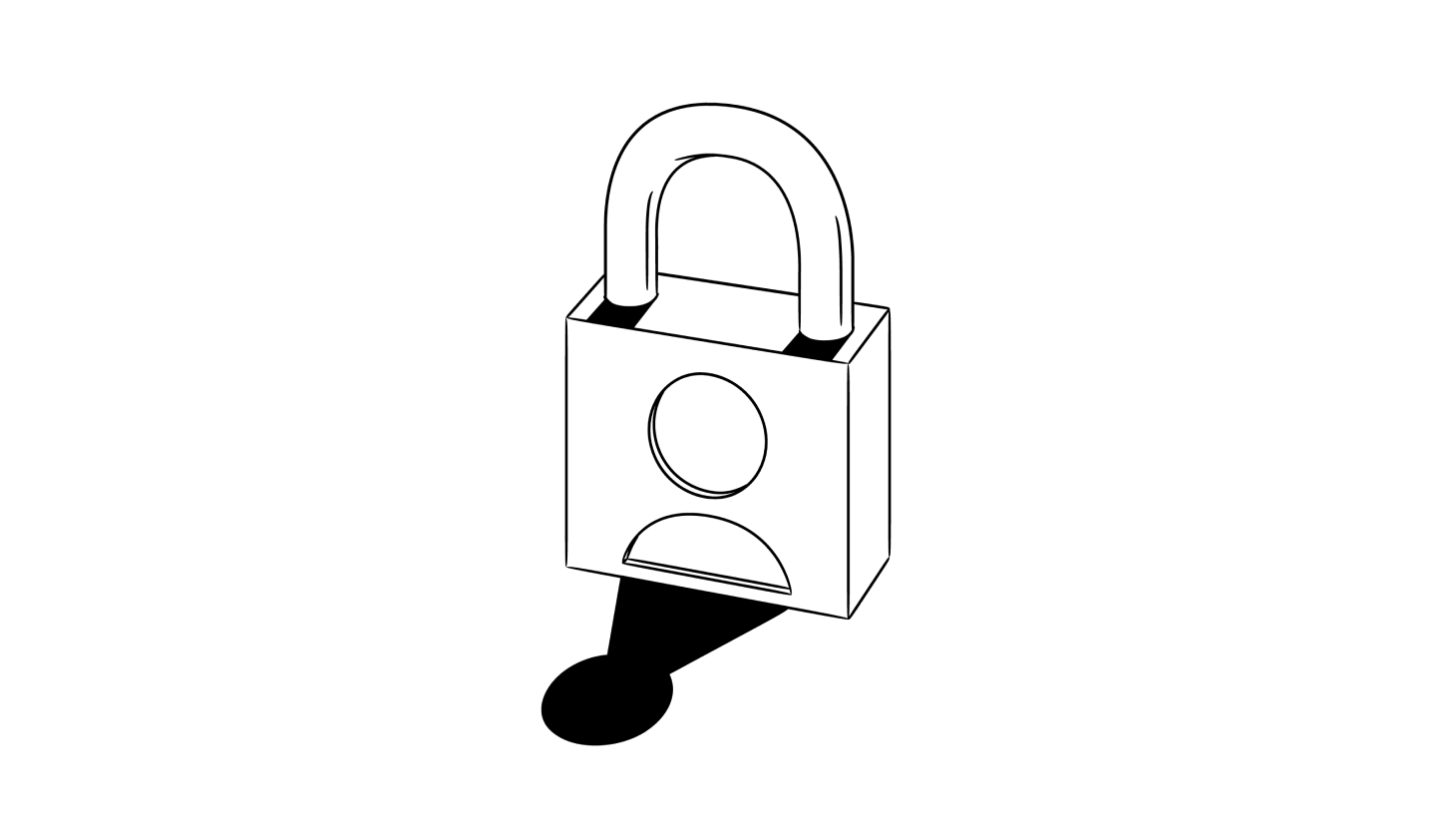 Social media privacy settings - lead illustration Illustration of a padlock casting a shadow in the shape of a profile icon