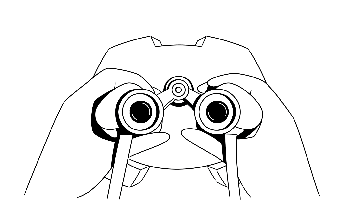 An illustration of a pair of binoculars that resemble the Discord logo