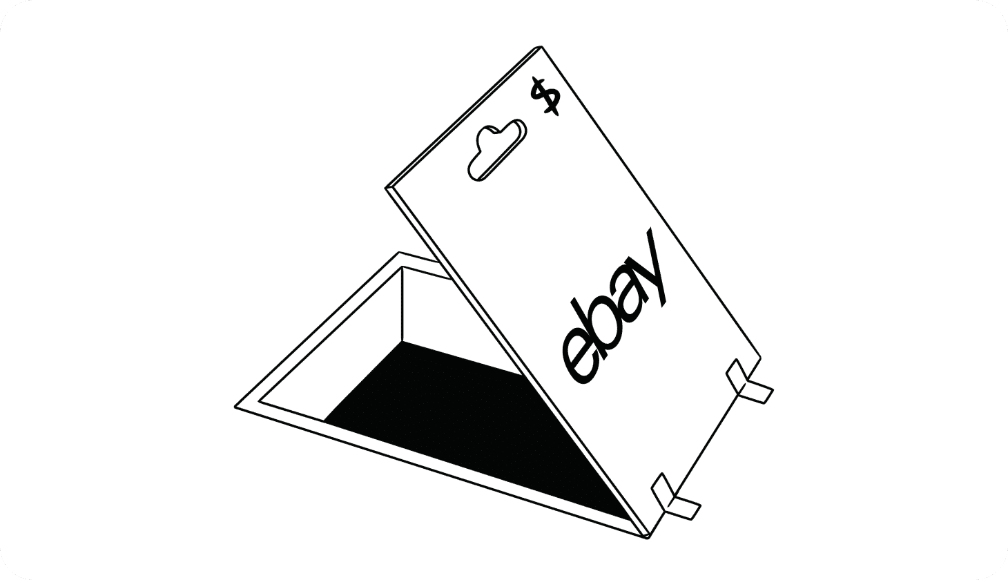 An illustration of an eBay gift card positioned as a trap door