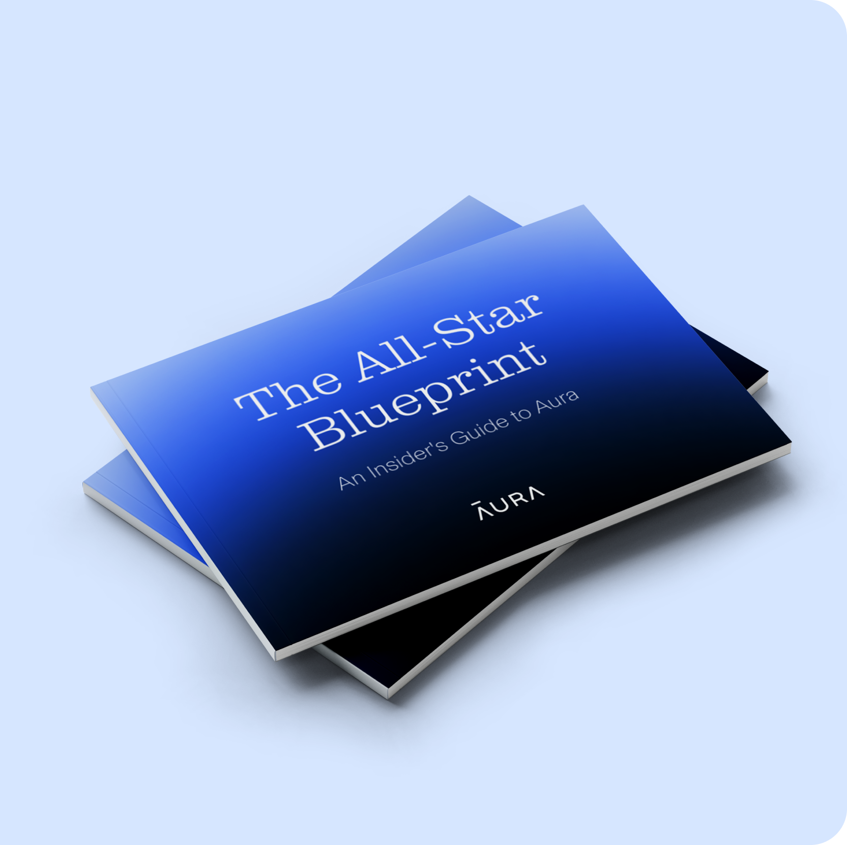 Aura Insider guide booklet. Text: The All-Star Blueprint - An insider's guide to Aura.