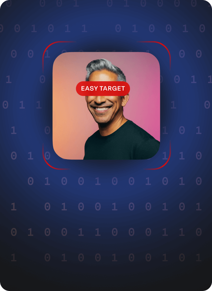 Man with Easy Target written on his face